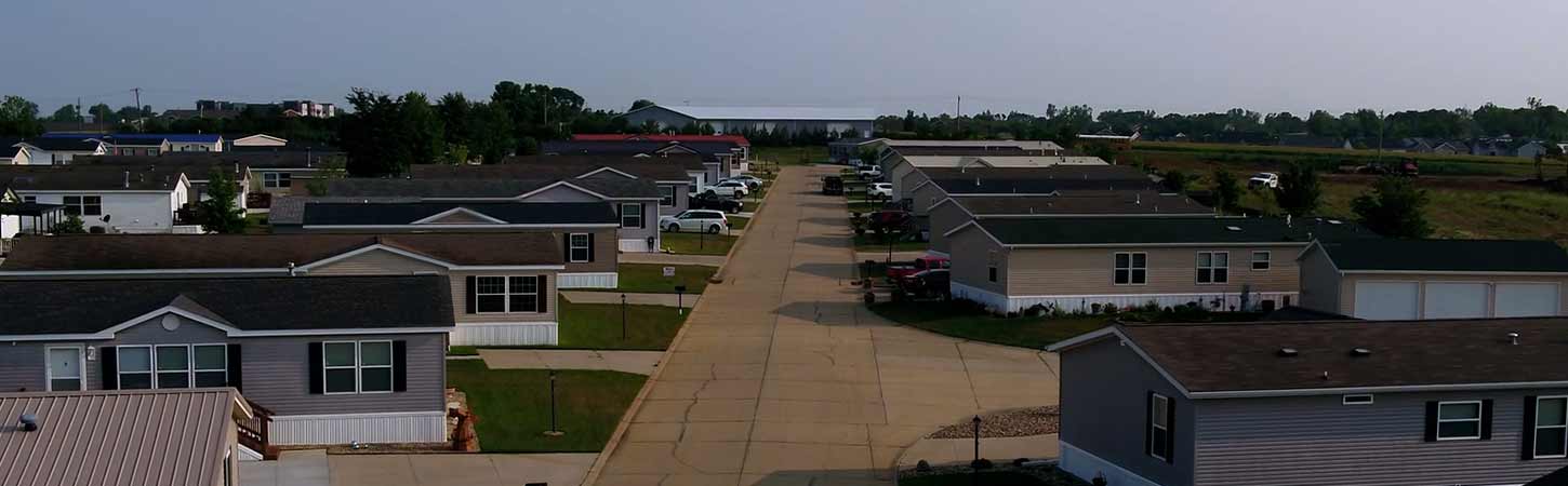 The Hames Homes property shot from an aerial drone