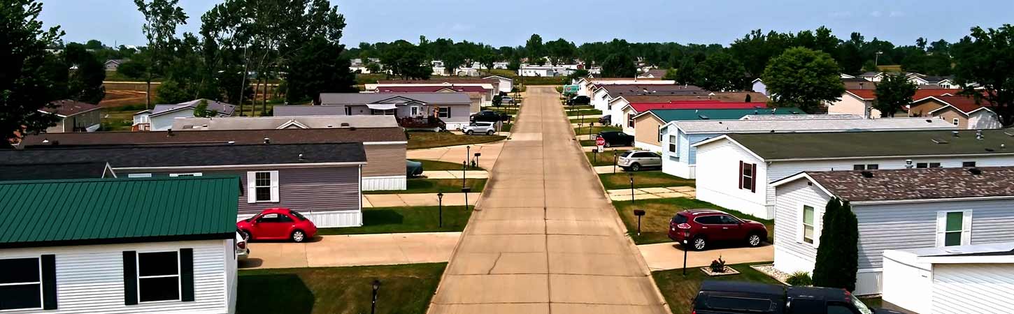 A view down the Hames street with houses on either side