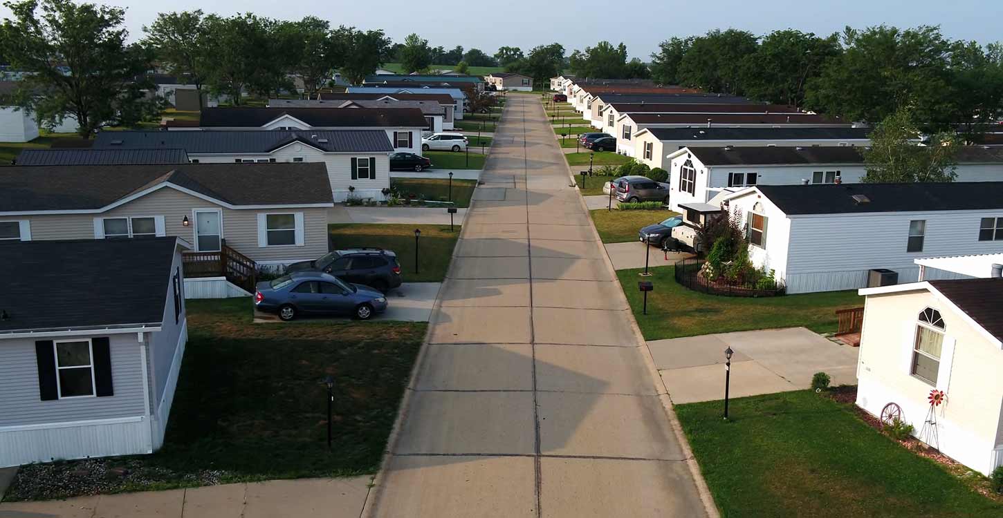 Aeiral shot of a Hames Homes street